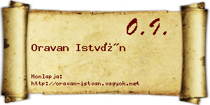 Oravan István névjegykártya
